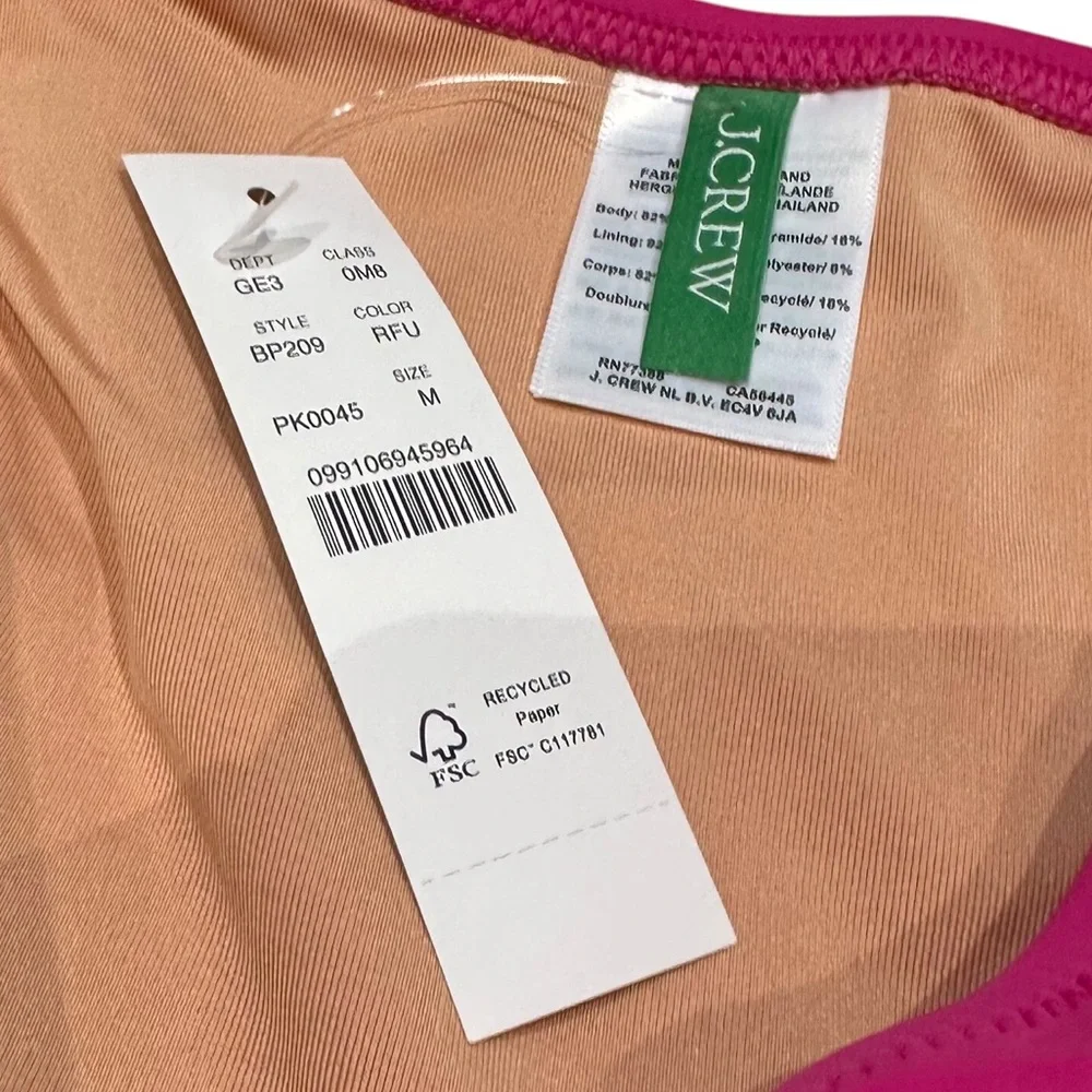 J. Crew Heritage 1989 high-leg bikini bottom Fuchsia Pink Size Medium NWT